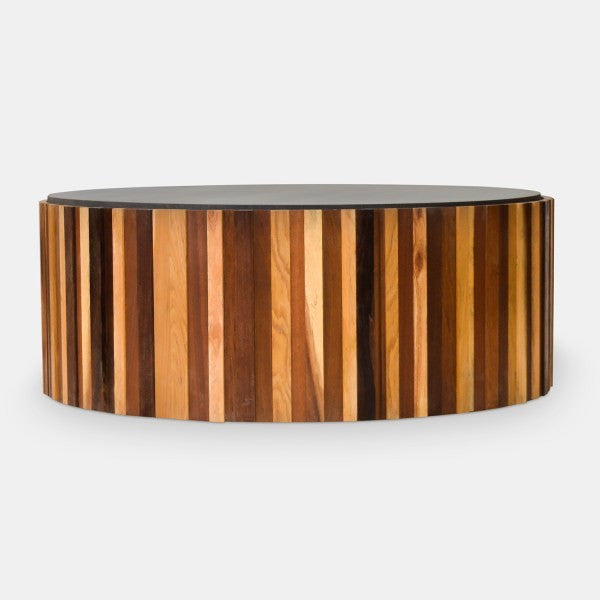 Round Salvaged Wood Coffee Table