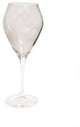 Classic Touch  V-Shaped Water Glasses Smoked With Clear Stem, Set of 6