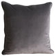 Sonora Plush Velvet 20x20 Square Throw Pillow, Dark Grey
