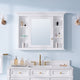 Handmade Solid Wood Medicine Cabinet with Ample Storage Space in White, 40"x30" Left Open Single Door