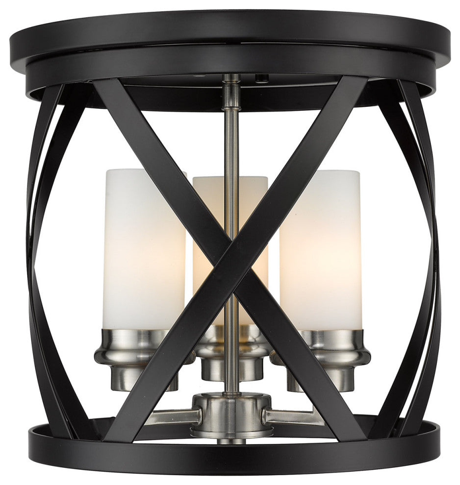 Zlite 481F13-MB-BN 3-Light Flush Mount, White