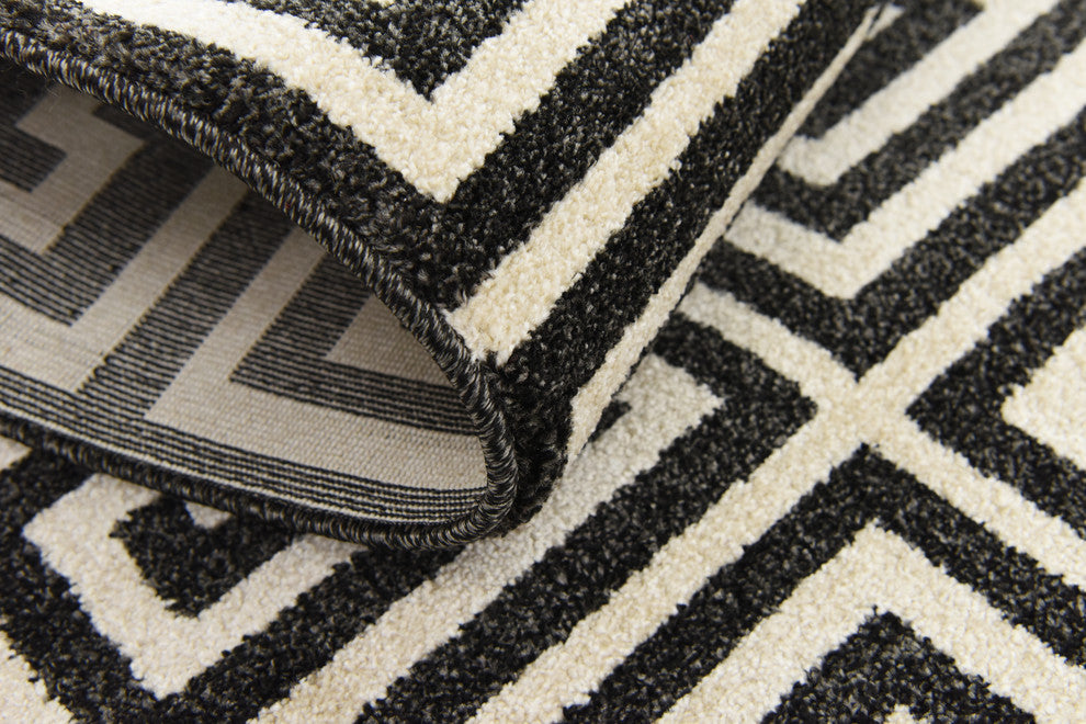 Unique Loom Black Athens Greek Key 2' 0 x 6' 0 Runner Rug