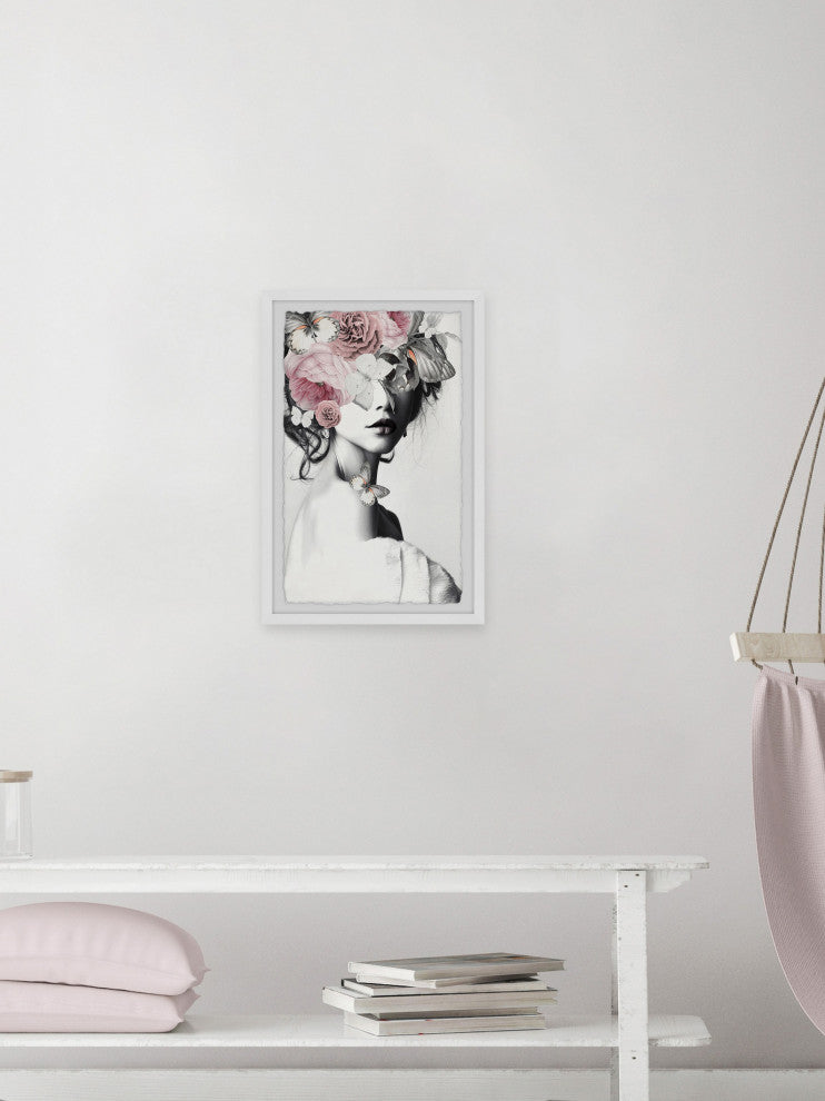"Pinky Floral Beauty II" Framed Painting Print, 16"x24"