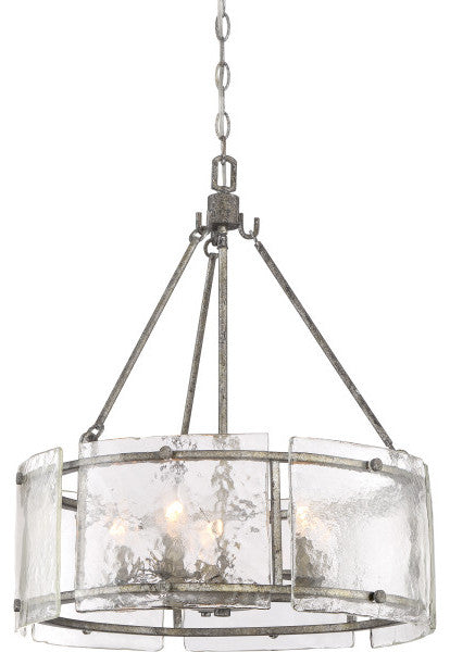 Quoizel FTS2821MM Five Light Pendant Fortress Mottled Silver