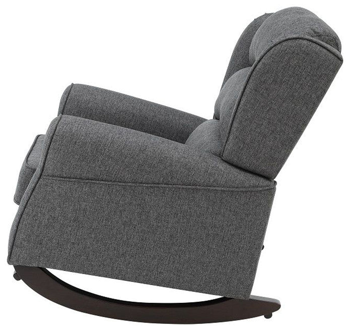 Upholstered Rocking Chair with Tight Back in Gray