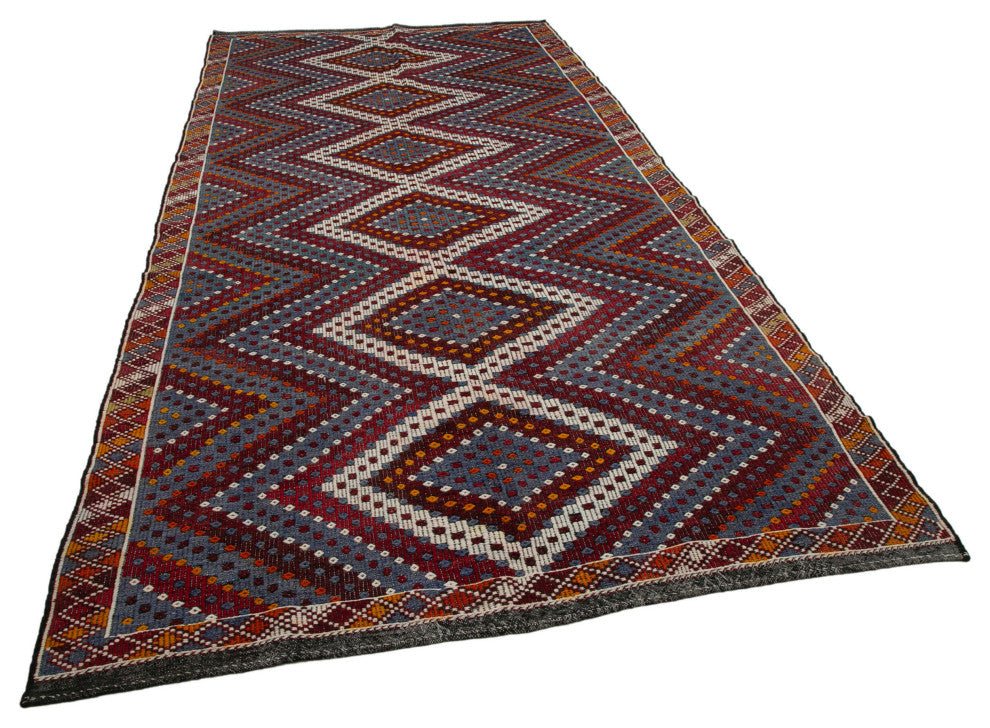 Rug N Carpet - Handwoven Anatolian 6' 0'' x 12' 4'' Rustic Wool Kilim Rug