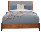 Flynn Mid Century Modern Two Tone California King Panel Bed, Acorn/Grey