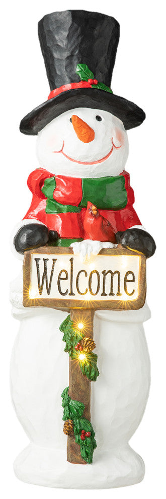 29.25"H Christmas Resin Snowman Porch Decor