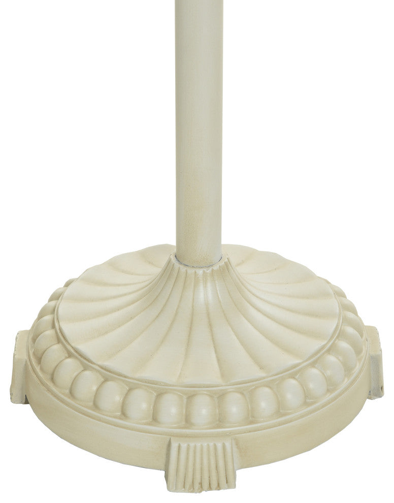 Seashell motif cream floor lamp Natural linen bell shade