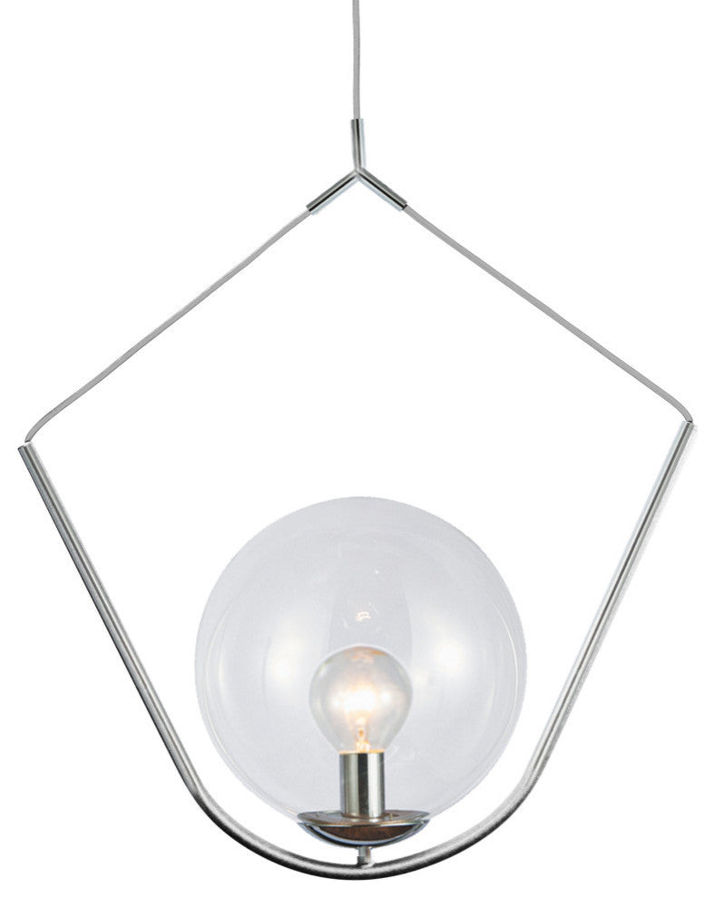 1-Light Incandescent Pendant Polished Chrome
