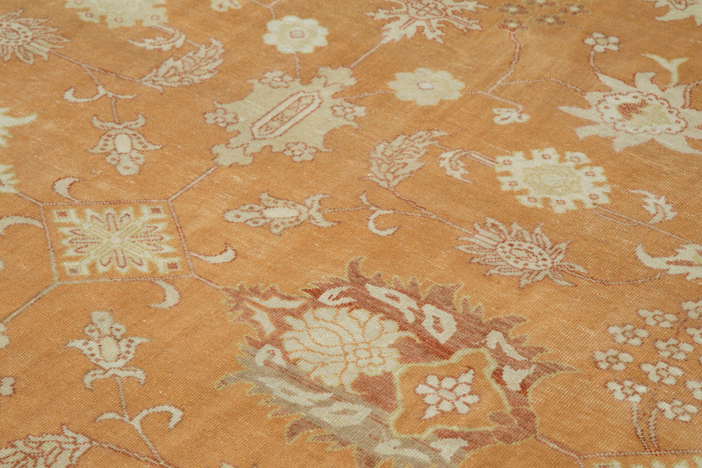 Rug N Carpet - Handmade Oriental 8' 10" x 12' 1" Soft Oushak Area Rug