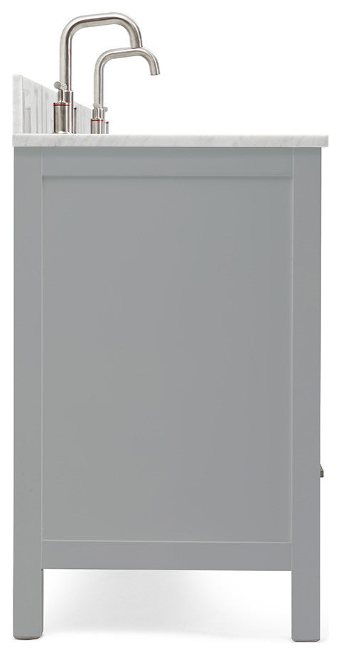 ARIEL Cambridge 73" Rectangle Sinks Bath Vanity Carrara Marble