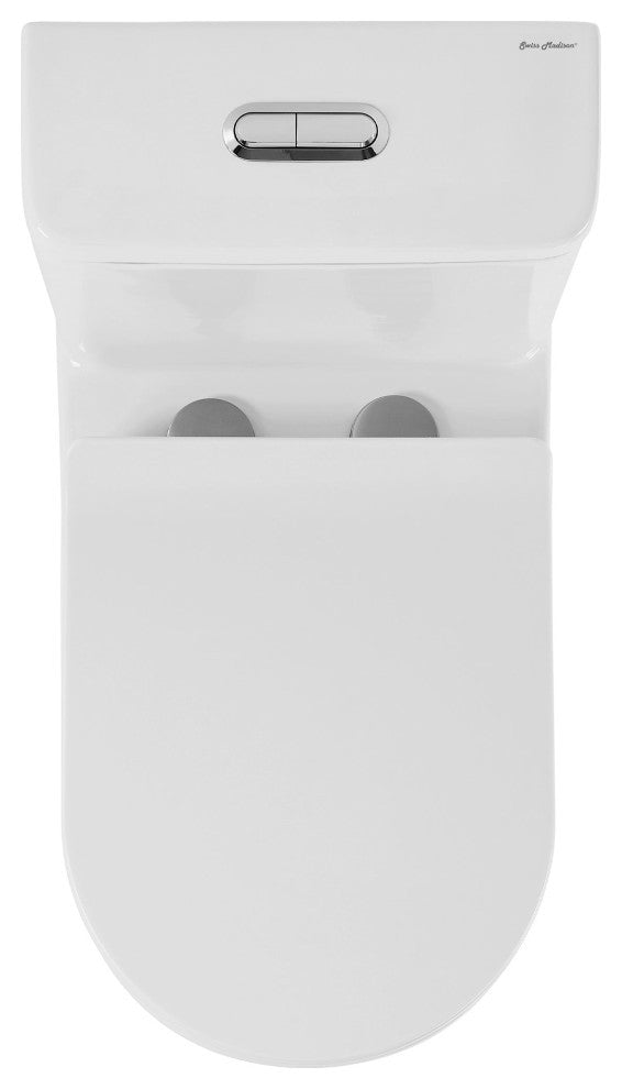 Burdon One-Piece Square Toilet Dual Flush 0.8/1.28 GPF, Glossy White