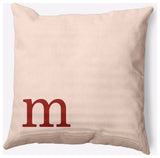 20" x 20" Modern Monogram Indoor/Outdoor Polyester Throw Pillow, Maple Red