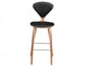 Satine Bar Stool in American Walnut and Black Leather by Nuevo