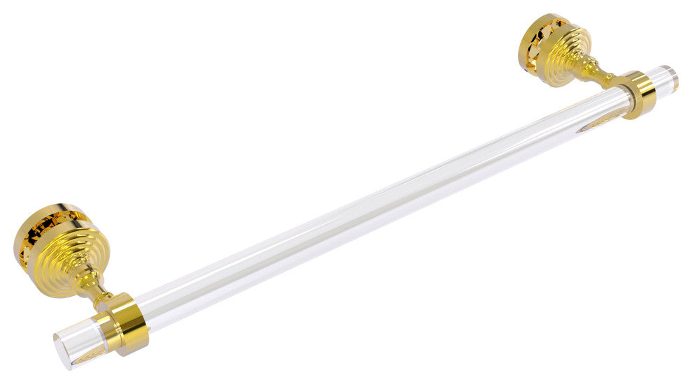 Pacific Grove 18" Shower Door Towel Bar, Polished Brass
