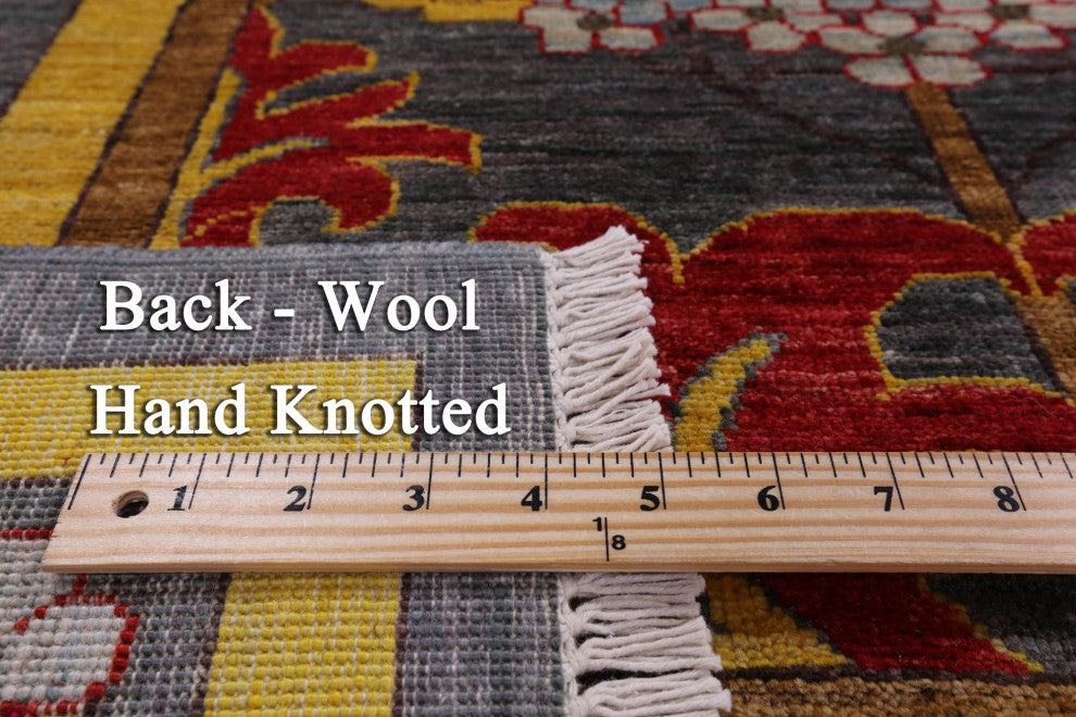7' 10" X 9' 10" Handmade William Morris Wool Rug Q6518