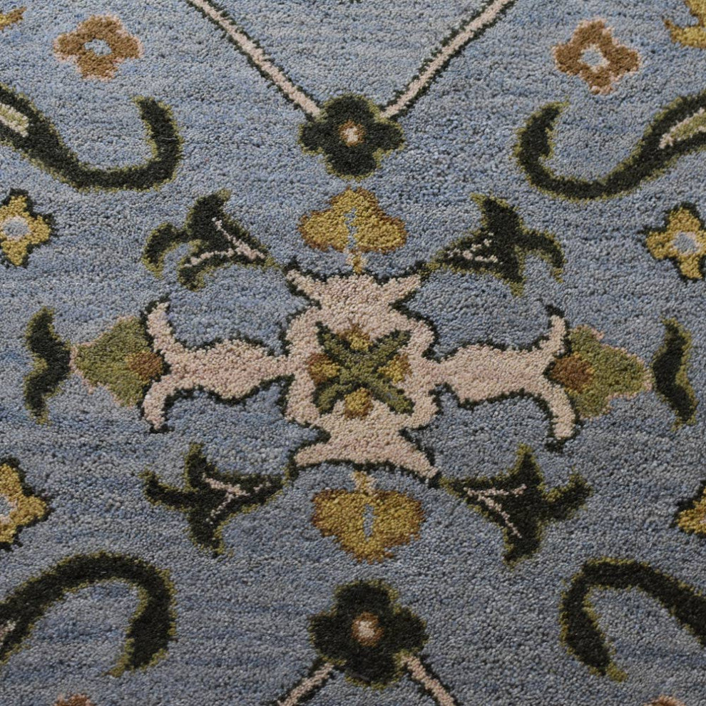 HAND TUFTED WOOL ECO-FRIENDLY AREA RUGS, Blue Green Color, Oriental Design