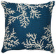 Marina Coral Edge Indoor/Outdoor Pillow Navy 18"x18"