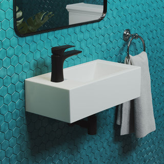 Voltaire 19.5"x10" Ceramic Wall Hung Sink With Faucet Mount, Left Side