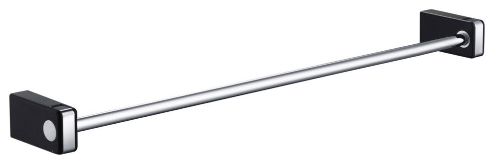 Artis Bathroom Hardware Accessory Towel Bar With Hook, Chrome Black