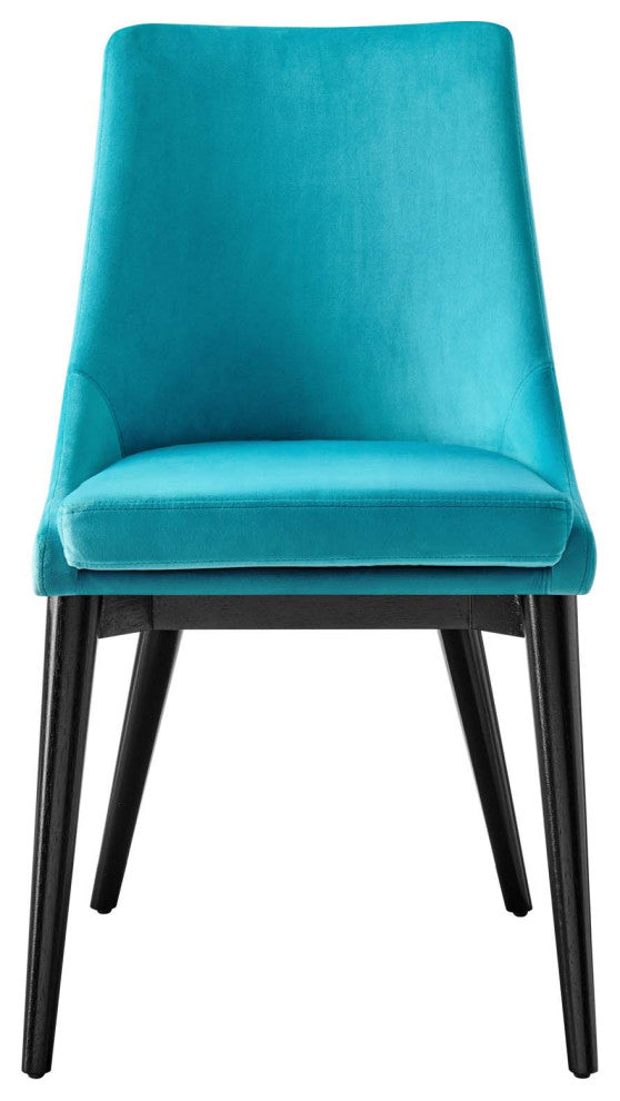 Side Dining Chair, Blue, Velvet, Modern, Kitchen Bistro Restaurant Hospitality