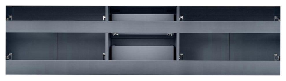 Geneva Transitional Dark Grey 80" Double Vanity with 30" Led Mirrors, no Top