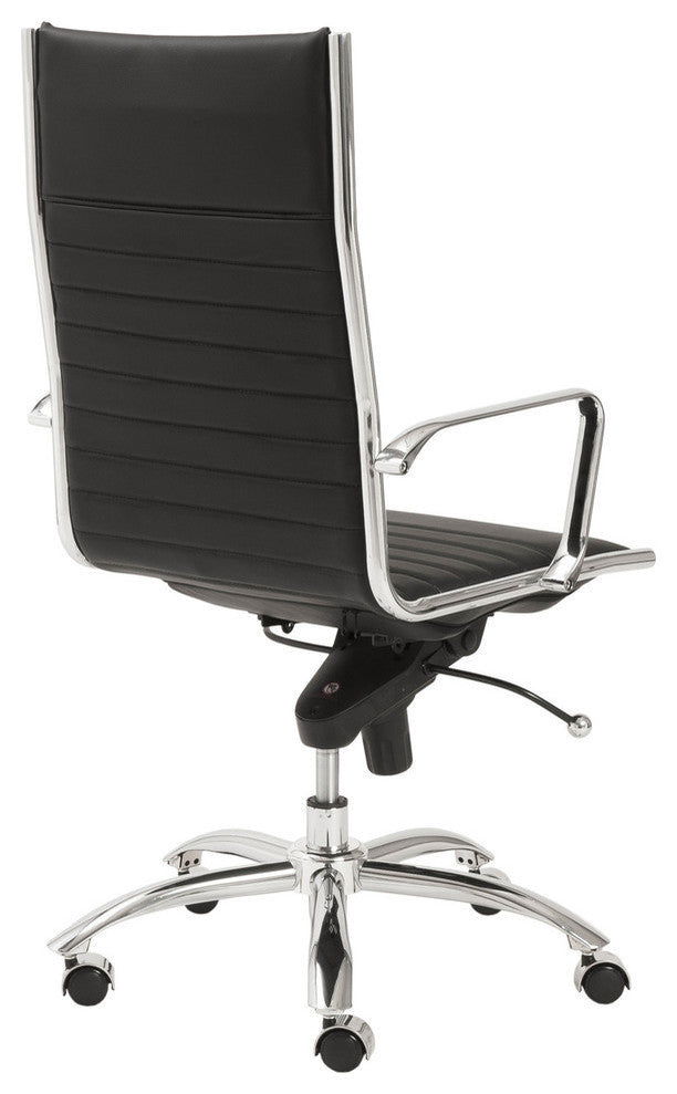 Dirk High Back Office Chair, Black/Chrome