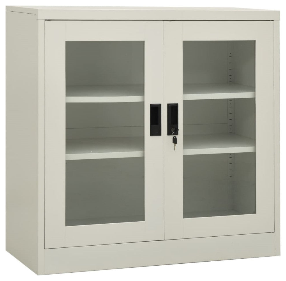 Vidaxl Office Cabinet Light Gray 35.4"x15.7"x35.4" Steel