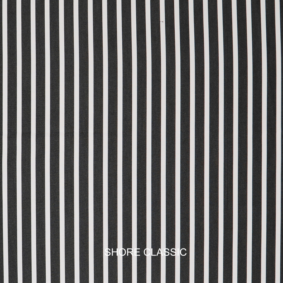 Black and White Stripe Corded Outdoor Chair Pad Set, 19x19