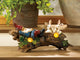 Sleeping Gnome With Bunnies Solar Statue
