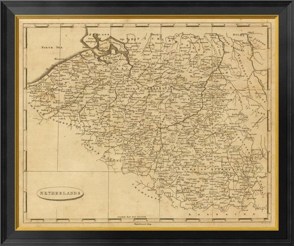 "Netherlands, 1812" Framed Canvas Giclee by Aaron Arrowsmith, 34x29"