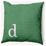 18" x 18" Modern Monogram Indoor/Outdoor Polyester Throw Pillow, Sage