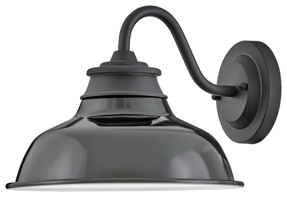 Hinkley Wallace Small Gooseneck Barn Light, Museum Black