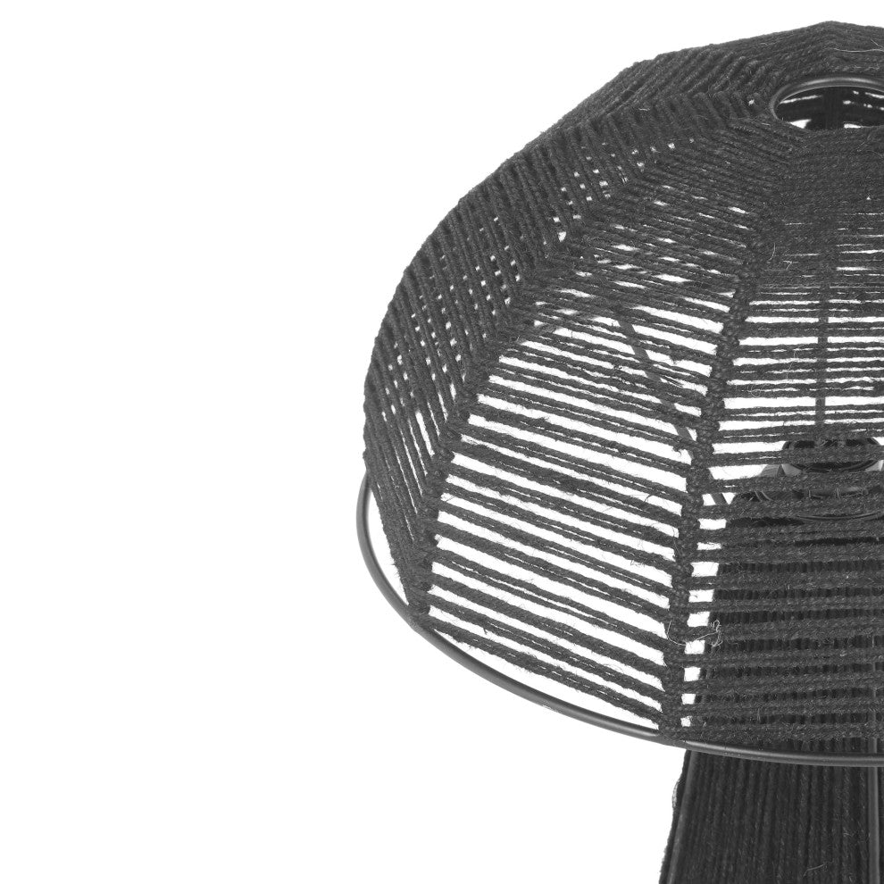 Oddy Jute Table Lamp, Black