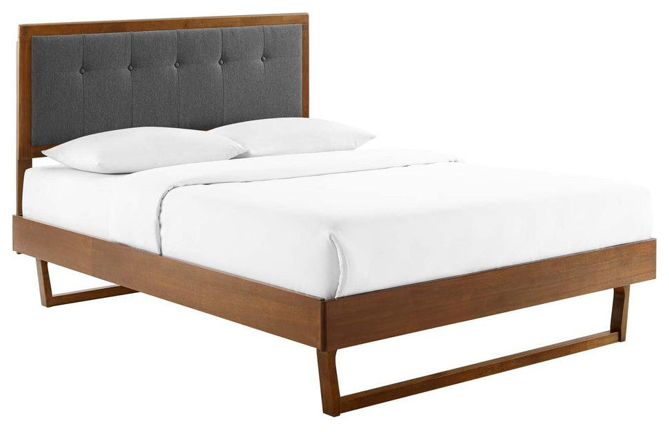 Willow King Wood Platform Bed With Angular Frame