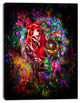 Colorful Tiger Head with Half Skull, Abstract Wall Art Canvas, 30"x40"
