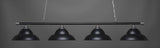 Oxford 4-Light Bar, Chrome & Matte Black/Matte Black Double Bubble Metal Shade