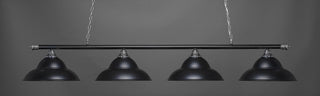 Oxford 4-Light Bar, Chrome & Matte Black/Matte Black Double Bubble Metal Shade