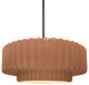 Radiance Medium Tier Pleated Pendant, Adobe, Brushed Nickel, Rigid Stem Kit