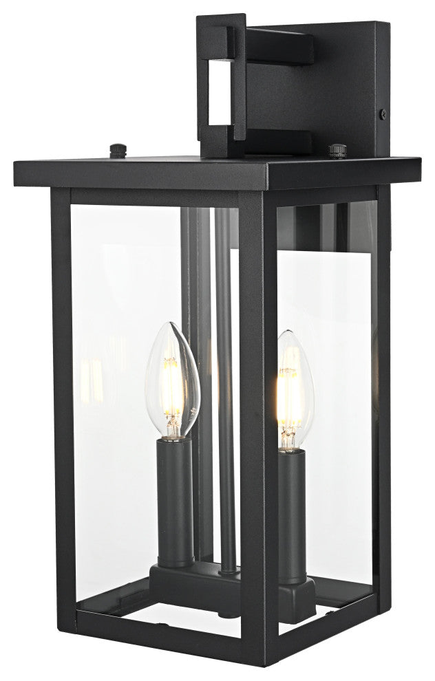 Home Living 7" Outdoor Wall Sconce, Black