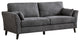Benzara BM287967 Otto 77" Sofa, Throw Pillows, Padded Cushions, Dark Gray