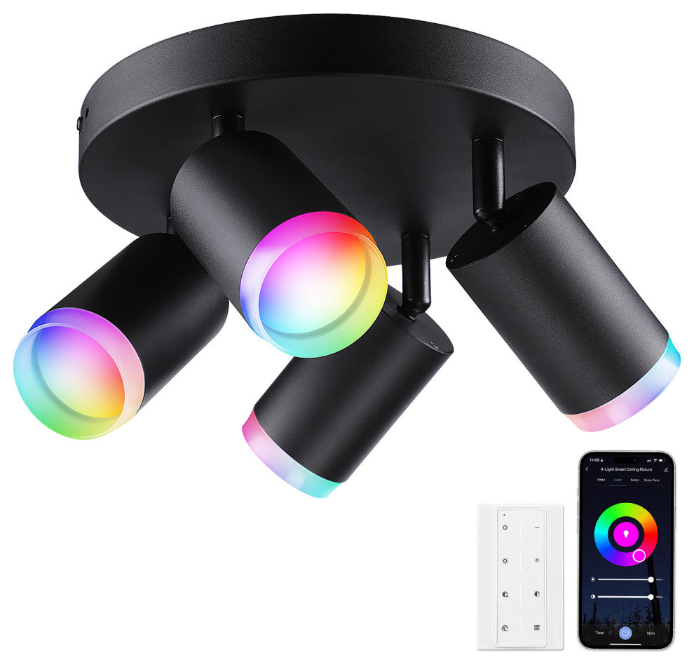 2 Pack LED Smart RGB Ceiling Spotlights Directionaland Dimmable