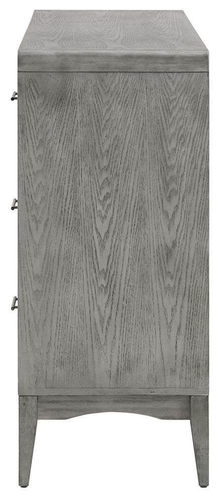 Platform Bed Dresser Chest Nightstand Set, Full Size, Wood, Gray, Modern
