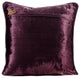 Throw Pillow Covers 14" x 14" Cushion Cover Purple Velvet Floral- Plum Rose Bush