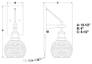 Vaxcel Lighting W0373 Avondale 16" Tall Wall Sconce - Satin Nickel / Dark