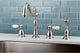 Kingston Brass Widespread Kitchen Faucet With Brass Sprayer, Brushed Nickel
