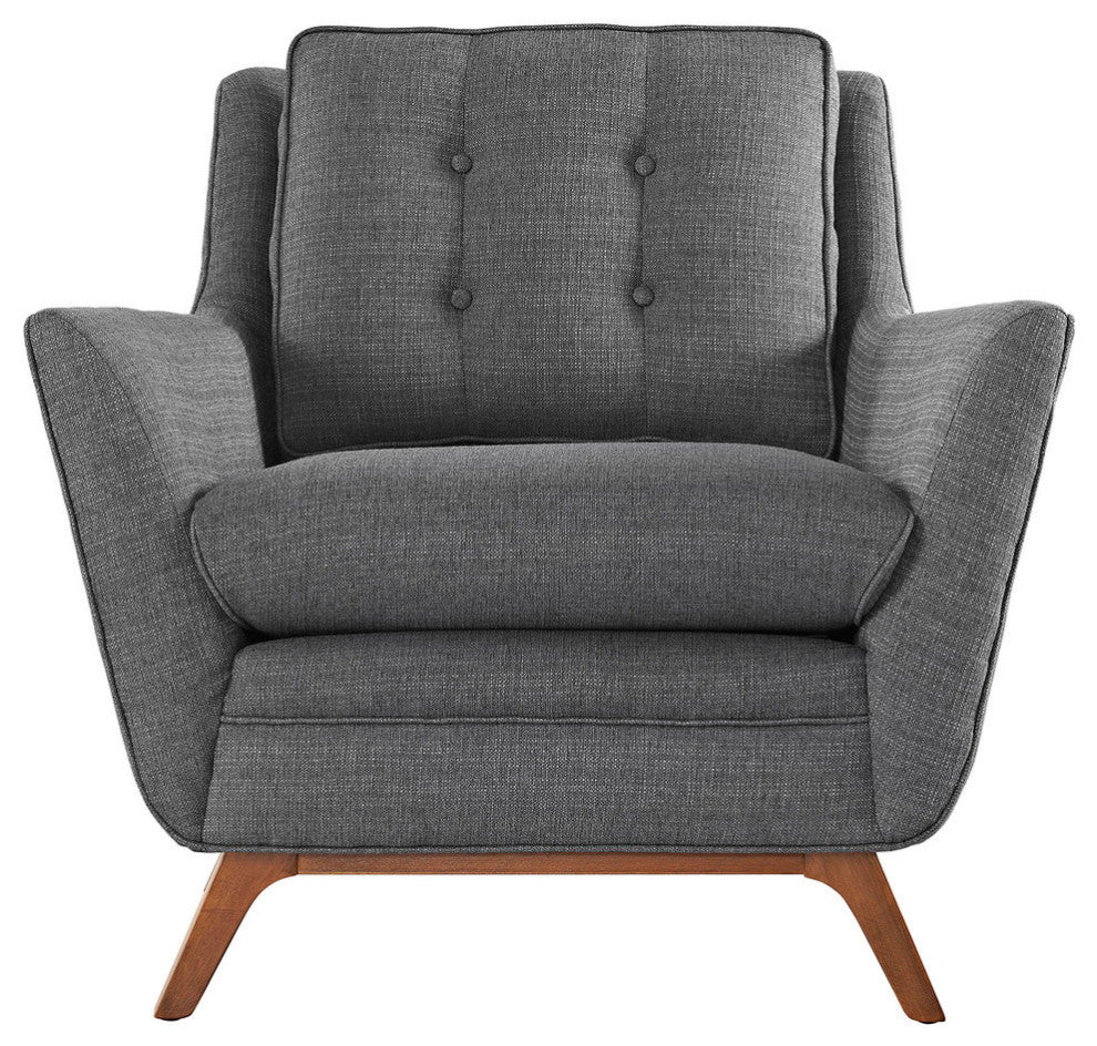 Modway Beguile Upholstered Fabric Armchair, Gray