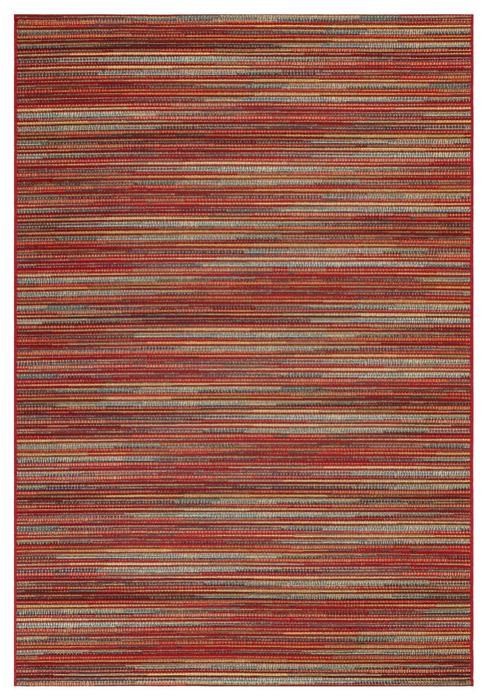 Marina Stripes Indoor/Outdoor Rug, Saffron, 7'10"x9'10"