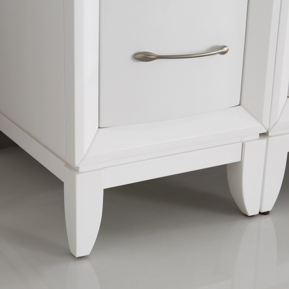 Cambridge 24" White Traditional Bathroom Vanity With Mirror, FFT1030BN